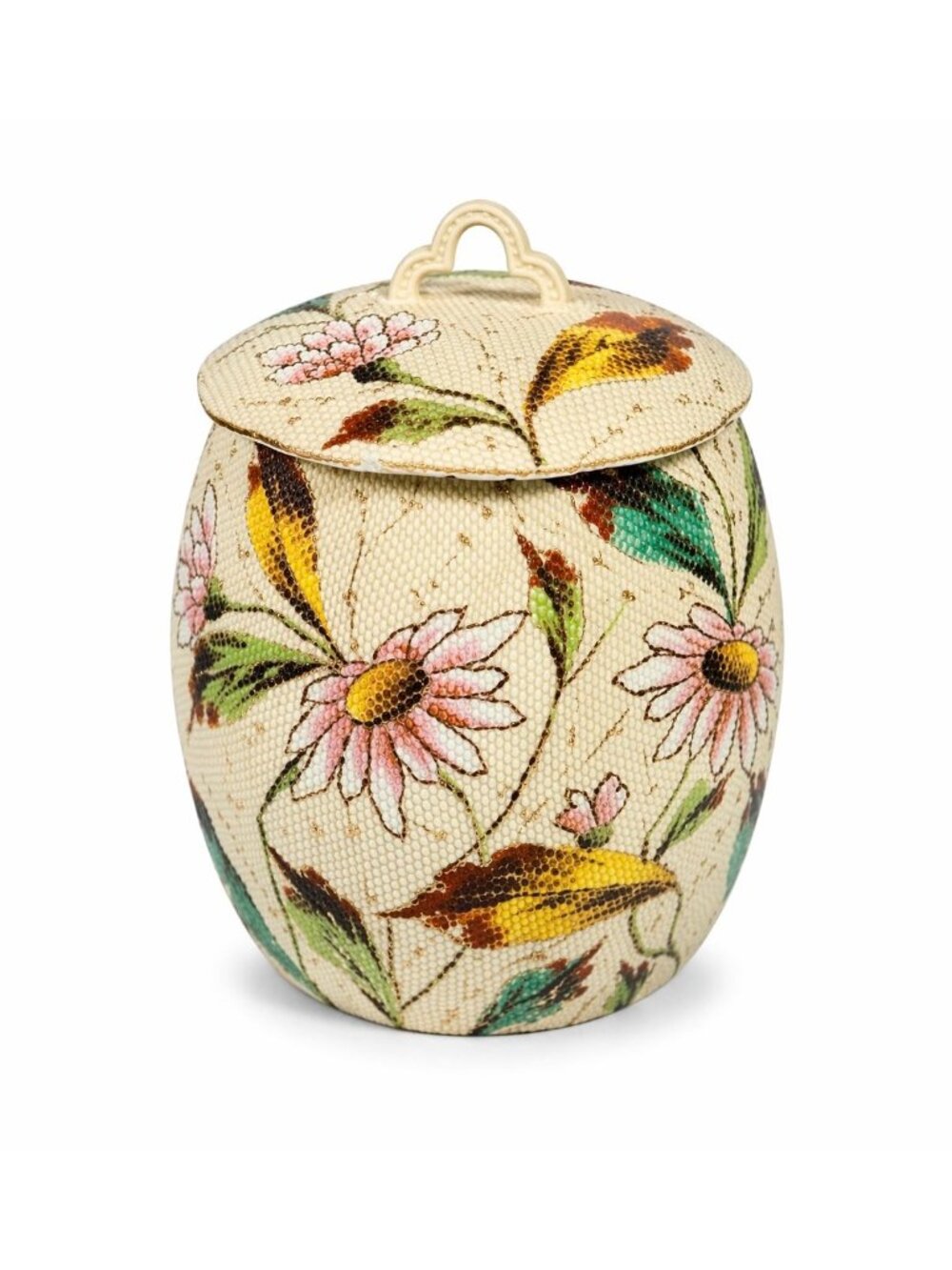 Floral Biscuit Jar Porcelain Ceramic Hand Painted Flowers Erdmann Schlegelmilch